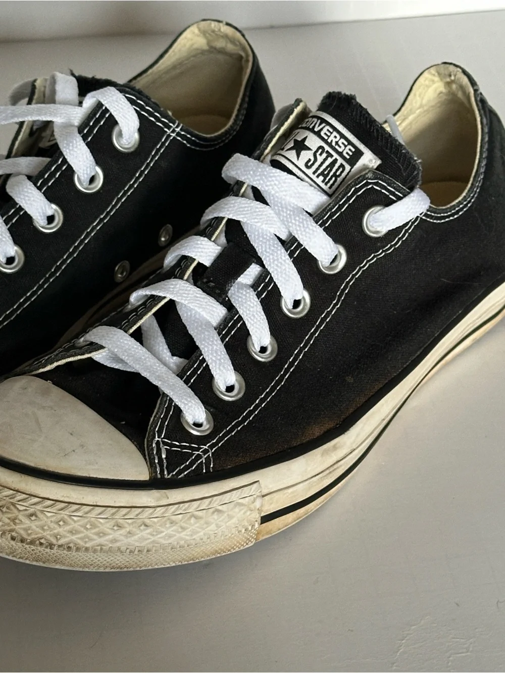 Converse Chuck Taylor All Star Ox Low Top Black Canvas Shoes Men 8 Women 10